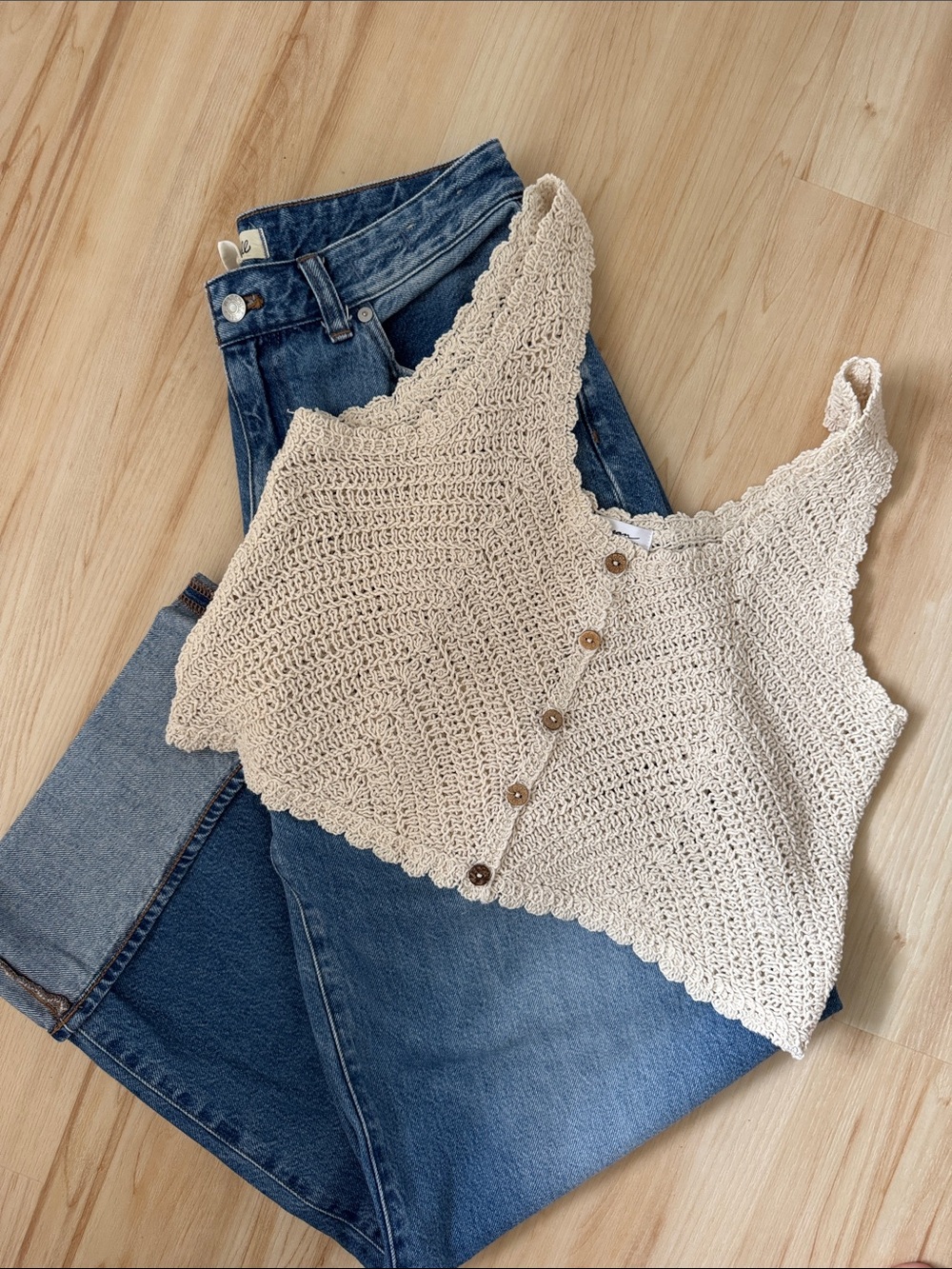 CJLA Lila Cotton Button-Front Tank Top